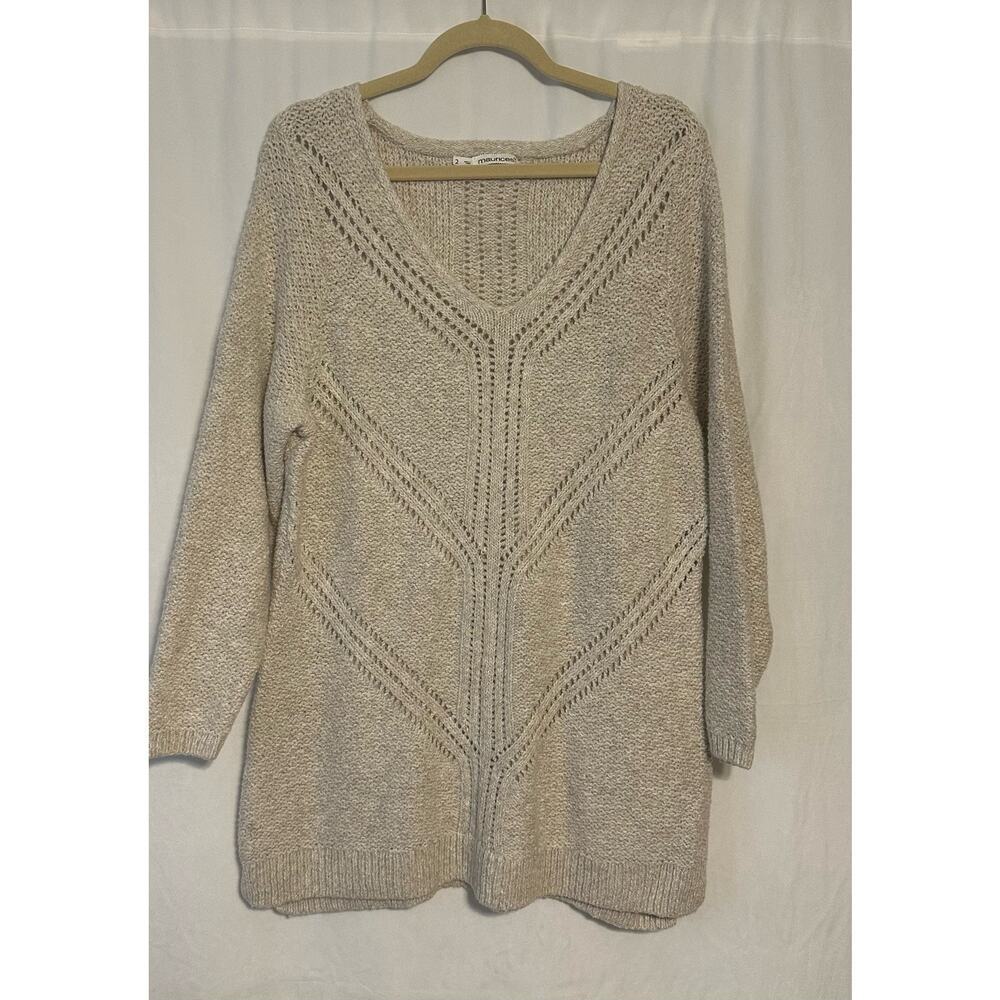 Maurices Sweater Womens Size 2 V-Neck Knited Long Sleeve